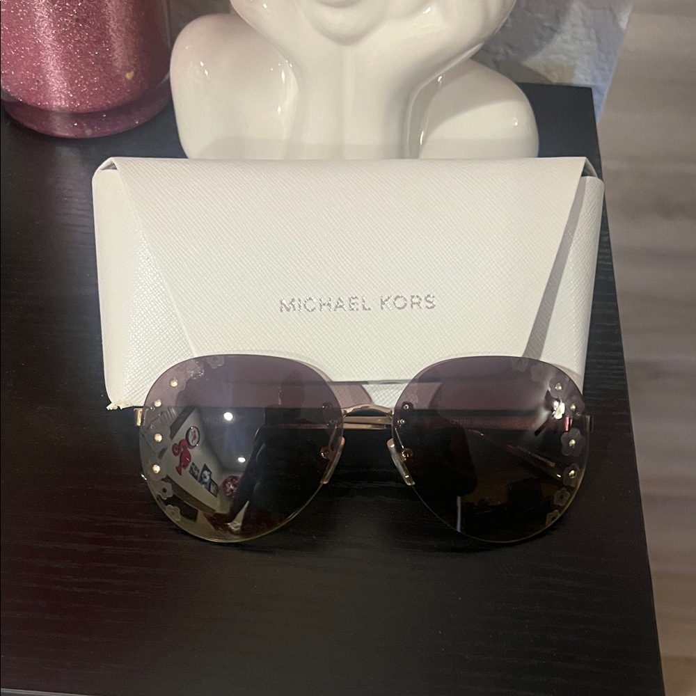 Michael Kors Women's Sunglasses - Black and Gold